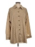 Shein Argyle Tan Long Sleeve Blouse Size 4 - photo 1