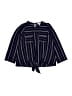 Monteau Stripes Blue 3/4 Sleeve Blouse Size M - photo 1