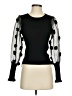 Elli White Black Long Sleeve Top Size S - photo 1