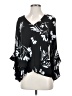 Grace 100% Polyester Black 3/4 Sleeve Blouse Size S - photo 1