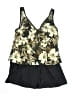 Shape Solver Floral Black Swimsuit Top Size 14 - photo 1