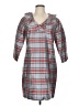 Devon Baer 100% Silk Plaid Gray Casual Dress Size M - photo 1