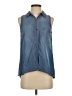 Splendid Blue Sleeveless Button-Down Shirt Size XS - photo 1