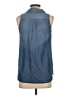 Splendid Blue Sleeveless Button-Down Shirt Size XS - photo 2