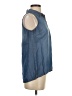 Splendid Blue Sleeveless Button-Down Shirt Size XS - photo 4