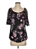 BILA Black Blue Short Sleeve Blouse Size S - photo 1