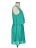 Everly 100% Polyester Solid Teal Casual Dress Size S - photo 4