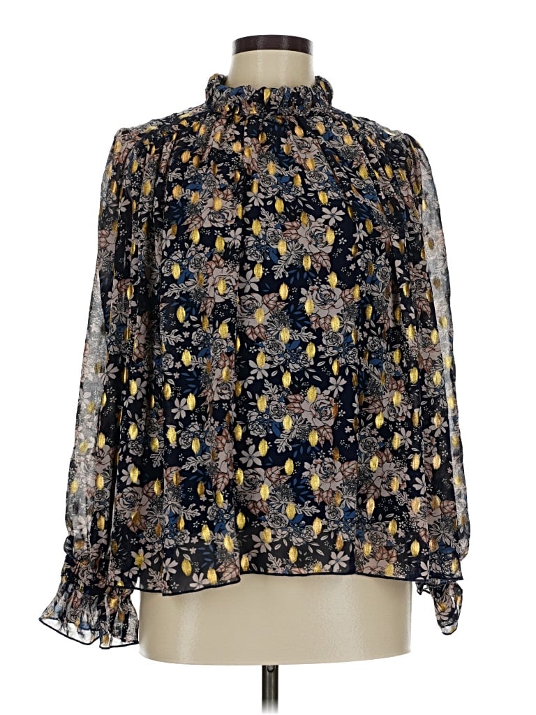 Pre-owned Fab'rik Long Sleeve Blouse In Black