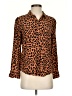 Rails Animal Print Orange Tan Long Sleeve Blouse Size S - photo 1