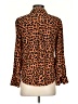 Rails Animal Print Orange Tan Long Sleeve Blouse Size S - photo 2