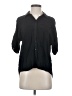 Love Squared 100% Rayon Black 3/4 Sleeve Button-Down Shirt Size XS - photo 1