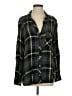 Bella Dahl 100% Rayon Plaid Black Long Sleeve Button-Down Shirt Size S - photo 1