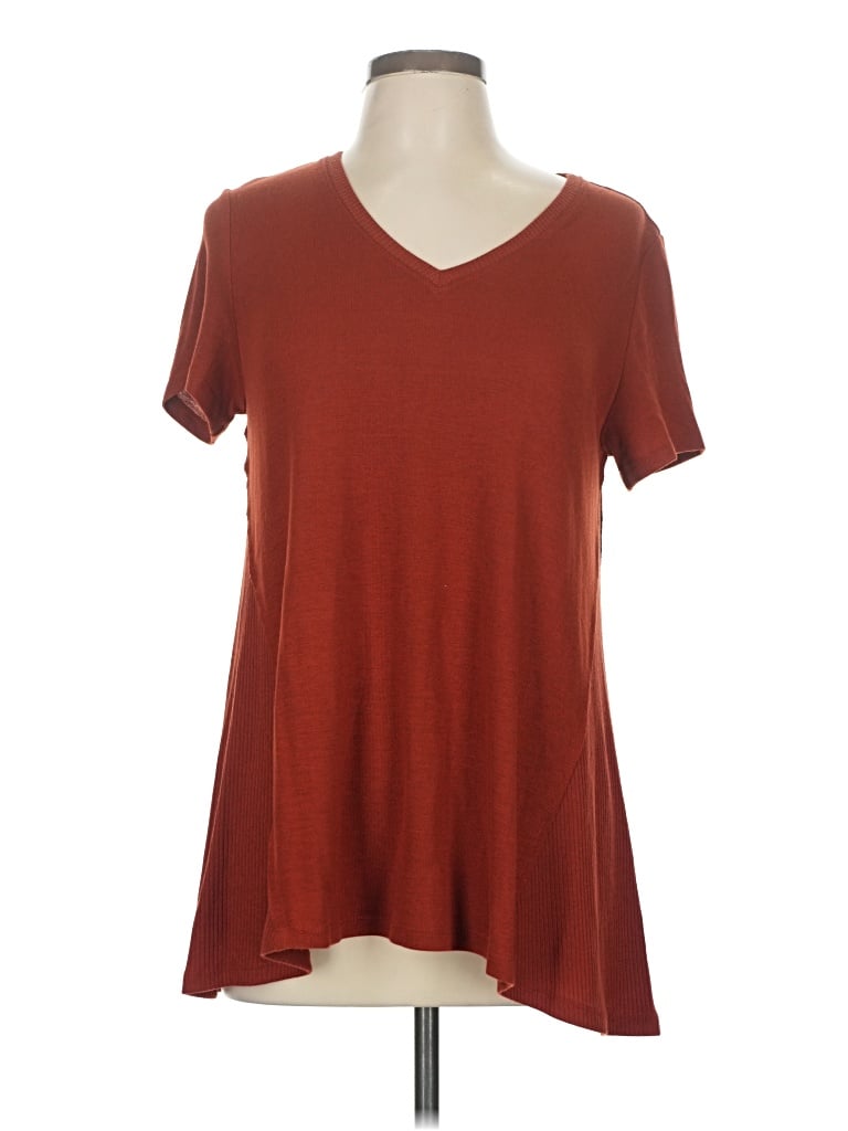 Pre-owned Chelsea & Theodore Short Sleeve T-shirt In Burgundy