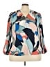 East Adeline Color Block Blue 3/4 Sleeve Blouse Size 2X - photo 1