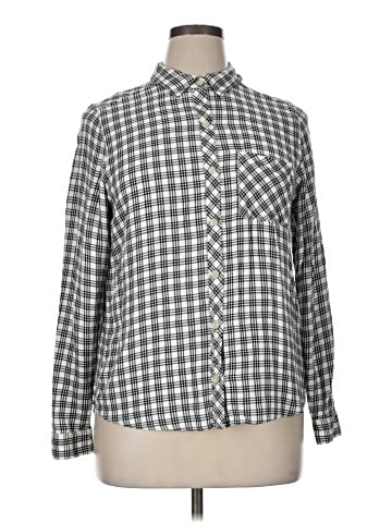 Basic Editions Long Sleeve Button-Down Shirt (view 1)