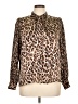 Vince Camuto 100% Polyester Animal Print Brown Long Sleeve Blouse Size XL - photo 1