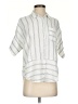 Athleta Stripes Silver Short Sleeve Blouse Size XS - photo 1