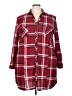 Passport Plaid Burgundy Long Sleeve Blouse Size 3X - photo 1