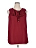 Signature 100% Polyester Burgundy Sleeveless Blouse Size L - photo 1