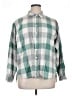 Ann Taylor LOFT Checkered-gingham Green 3/4 Sleeve Button-Down Shirt Size XL - photo 1