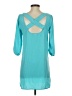 Body Central 100% Polyester Solid Teal Casual Dress Size S - photo 2