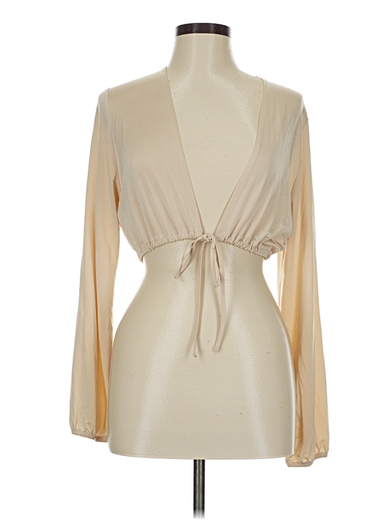 Pre-owned Zara Long Sleeve Blouse In Brown