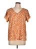 Unbranded 100% Polyester Orange Short Sleeve Blouse Size L - photo 1