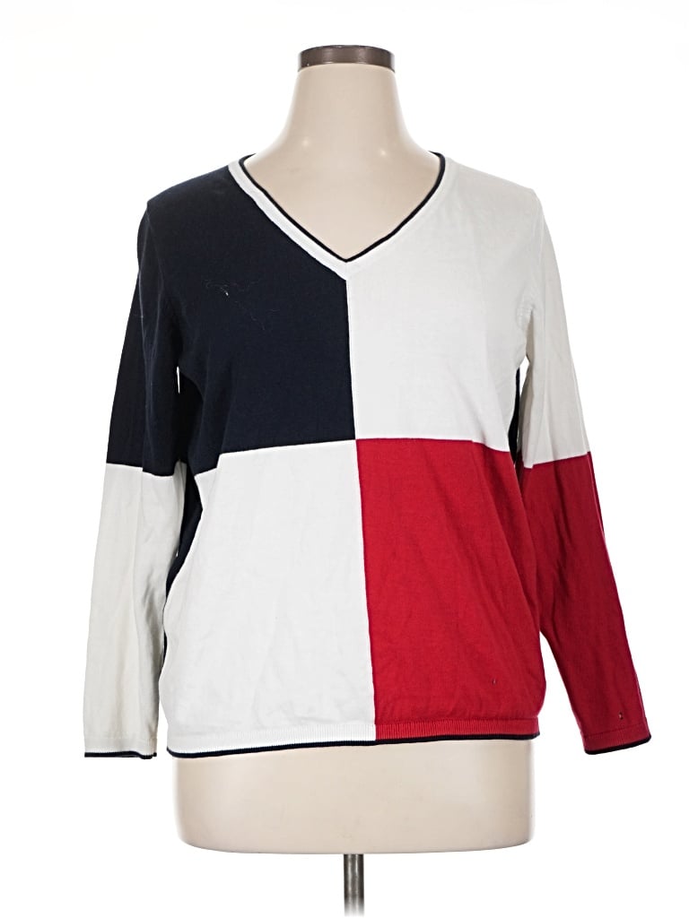 Pre-owned Tommy Hilfiger Pullover Sweater In White
