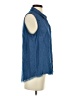 Lulus Blue Sleeveless Button-Down Shirt Size XS - photo 4