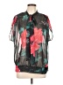 Sweet Pea. 100% Polyester Floral Black Short Sleeve Blouse Size L - photo 1
