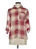 Red Lips 100% Polyester Plaid Red Pink 3/4 Sleeve Blouse Size M - photo 1