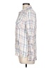 Bongo 100% Rayon Plaid Ivory Long Sleeve Button-Down Shirt Size L - photo 5