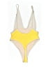 Unbranded Solid Yellow Swimsuit Top Size S - photo 2