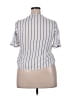 Defacto Stripes Silver Short Sleeve Blouse Size XXL - photo 2