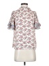 Max Studio 100% Polyester Floral Stripes Ivory Short Sleeve Blouse Size S - photo 1