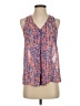 D'Closet 100% Polyester Orange Blue Sleeveless Blouse Size S - photo 1
