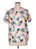 Unbranded Tropical Pink Short Sleeve Blouse Size XL - photo 1