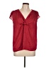 Talbots 100% Polyester Red Short Sleeve Blouse Size 12 - photo 1