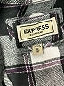 Express Checkered-gingham Black Silver Long Sleeve Button-Down Shirt Size M - photo 7