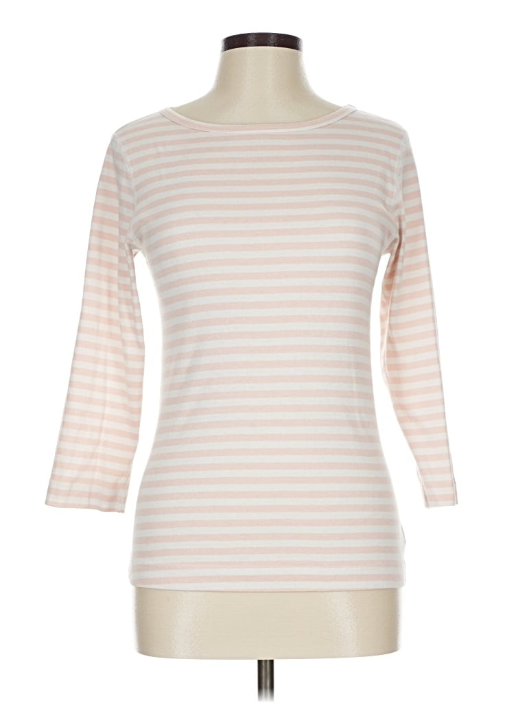 Pre-owned Three Dots 3/4 Sleeve T-shirt In White