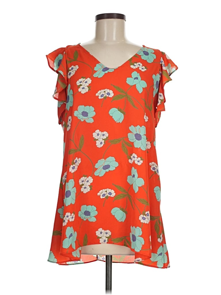 Pre-owned 143 Story Short Sleeve Blouse In Red