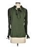 Ann Taylor 100% Polyester Green Long Sleeve Blouse Size XS - photo 1