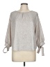 Hyfve 100% Polyester Metallic Silver 3/4 Sleeve Blouse Size M - photo 1