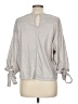 Hyfve 100% Polyester Metallic Silver 3/4 Sleeve Blouse Size M - photo 2