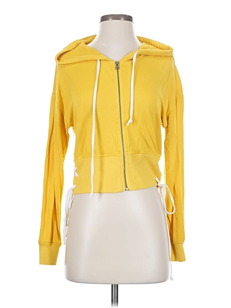 Pre-owned Bcbgeneration Zip Up Hoodie In Yellow