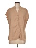 Assorted Brands 100% Polyester Tan Short Sleeve Blouse Size M - photo 1