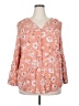 Meri Skye Floral Orange 3/4 Sleeve Blouse Size 1X - photo 1