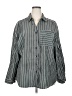 Unique Spectrum Stripes Green Long Sleeve Blouse Size 3X - photo 1