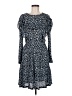 MNG 100% Polyester Print Blue Casual Dress Size 6 - photo 1