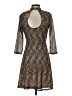 Dina Be 100% Polyester Chevron-herringbone Brown Cocktail Dress Size S - photo 2